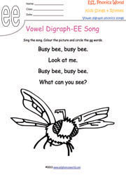 ee-vowel-digraph-song-worksheet